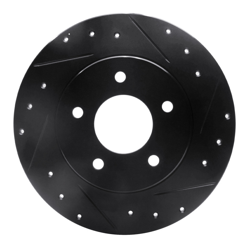 Picture of R1 94-99 Buick Regal Rear Right Drilled & Slotted Black Brake Rotor