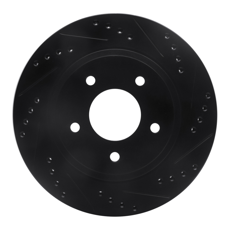 Picture of R1 94-01 Buick Regal Front Right Drilled & Slotted Black Brake Rotor