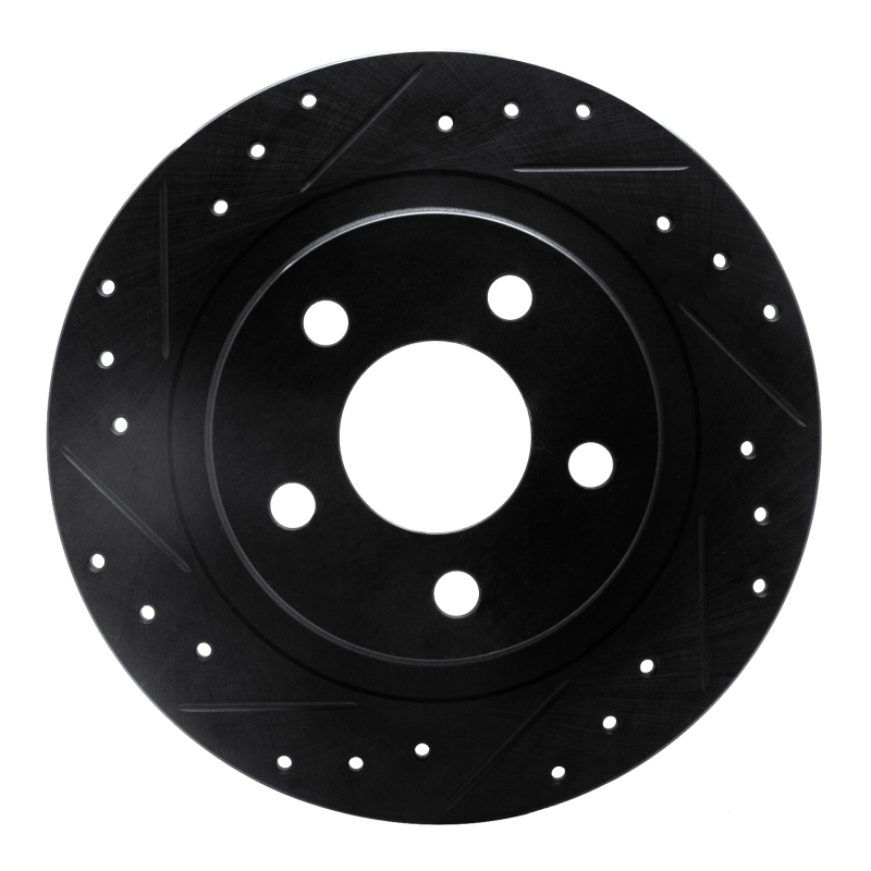 Picture of R1 98-05 Buick Park Avenue Rear Left Drilled & Slotted Black Brake Rotor