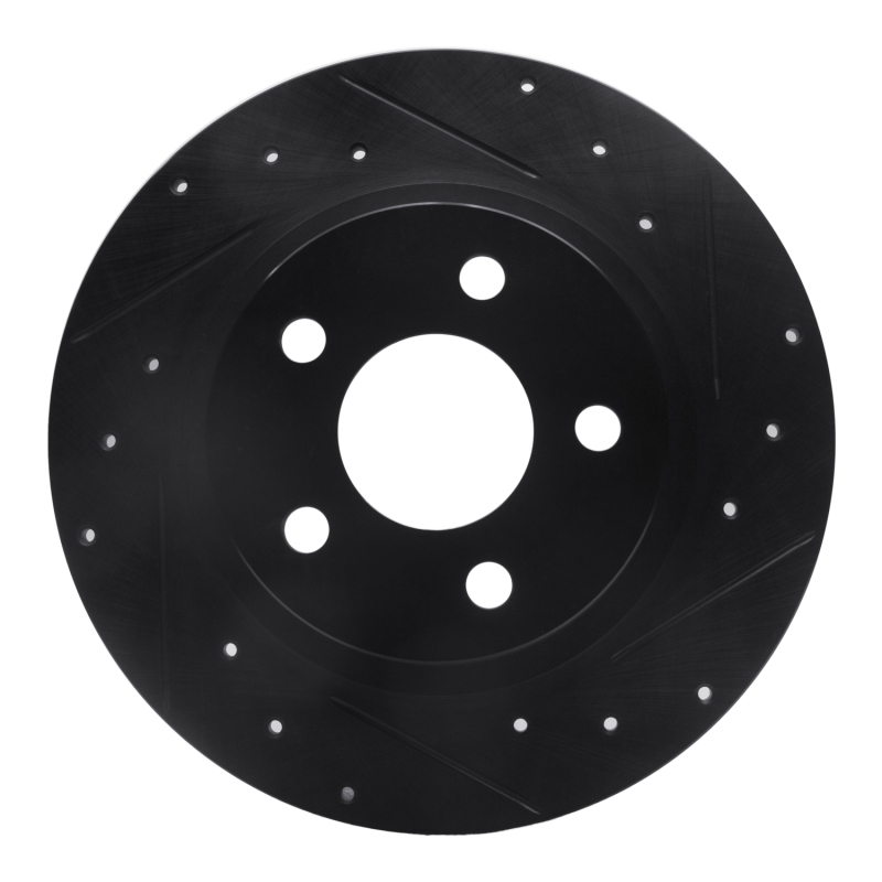 Picture of R1 98-05 Buick Park Avenue Rear Right Drilled & Slotted Black Brake Rotor