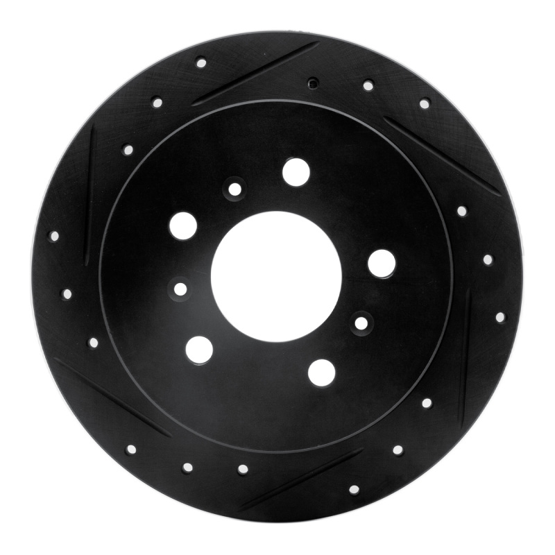 Picture of R1 06-10 Buick Allure Rear Left Drilled & Slotted Black Brake Rotor