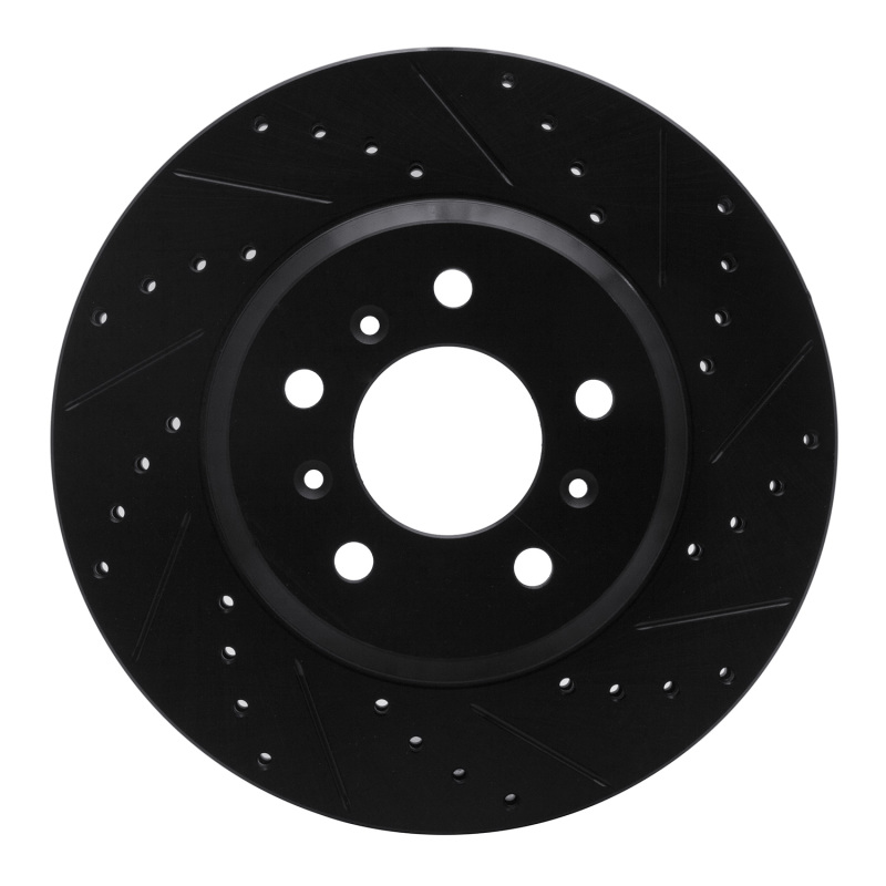 Picture of R1 06-16 Buick Lucerne Front Right Drilled & Slotted Black Brake Rotor