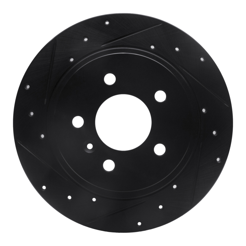 Picture of R1 06-11 Buick Lucerne Rear Left Drilled & Slotted Black Brake Rotor