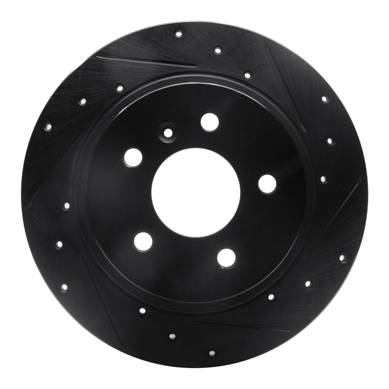 Picture of R1 06-11 Buick Lucerne Rear Right Drilled & Slotted Black Brake Rotor