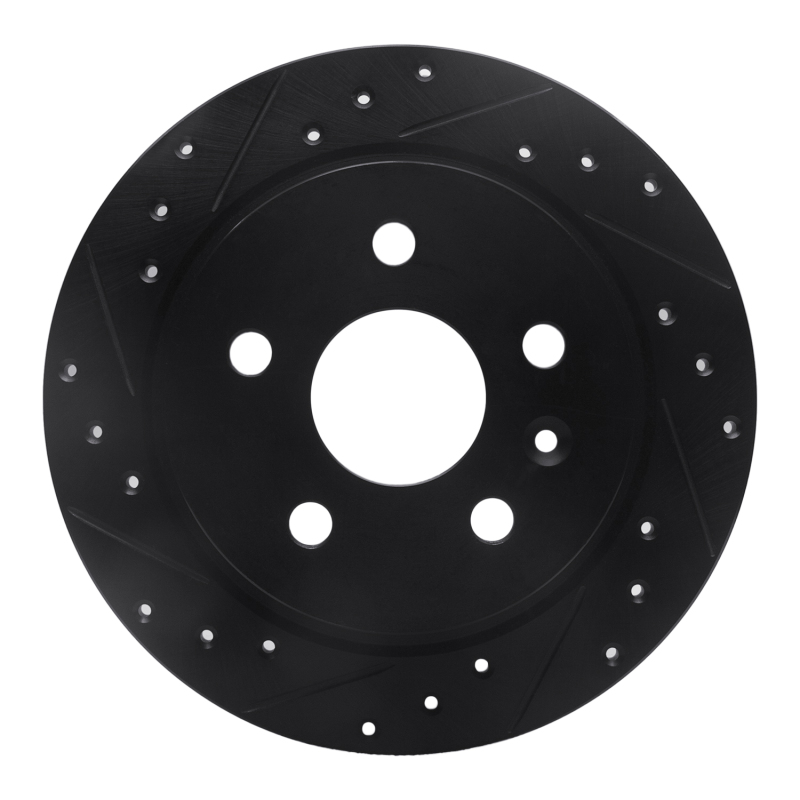 Picture of R1 11-16 Buick Regal Rear Left Drilled & Slotted Black Brake Rotor