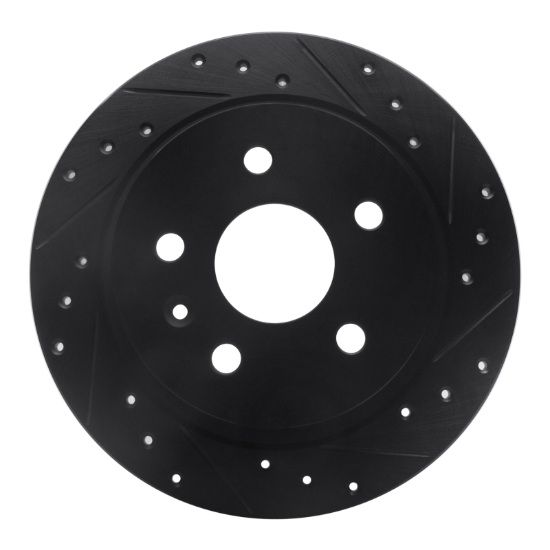 Picture of R1 11-16 Buick LaCrosse Rear Right Drilled & Slotted Black Brake Rotor