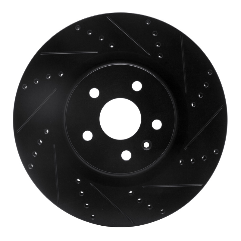 Picture of R1 09-17 Buick Regal Front Right Drilled & Slotted Black Brake Rotor
