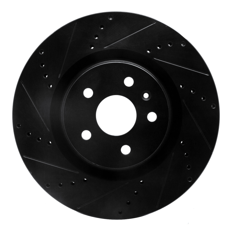 Picture of R1 09-17 Buick Regal Front Left Drilled & Slotted Black Brake Rotor