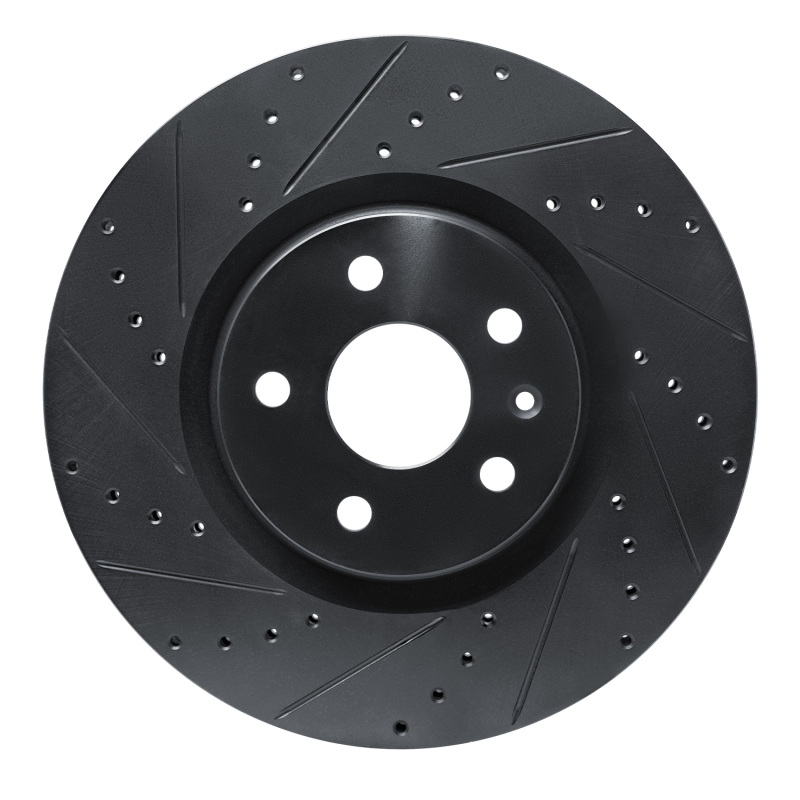 Picture of R1 13-19 Buick Regal Front Left Drilled & Slotted Black Brake Rotor