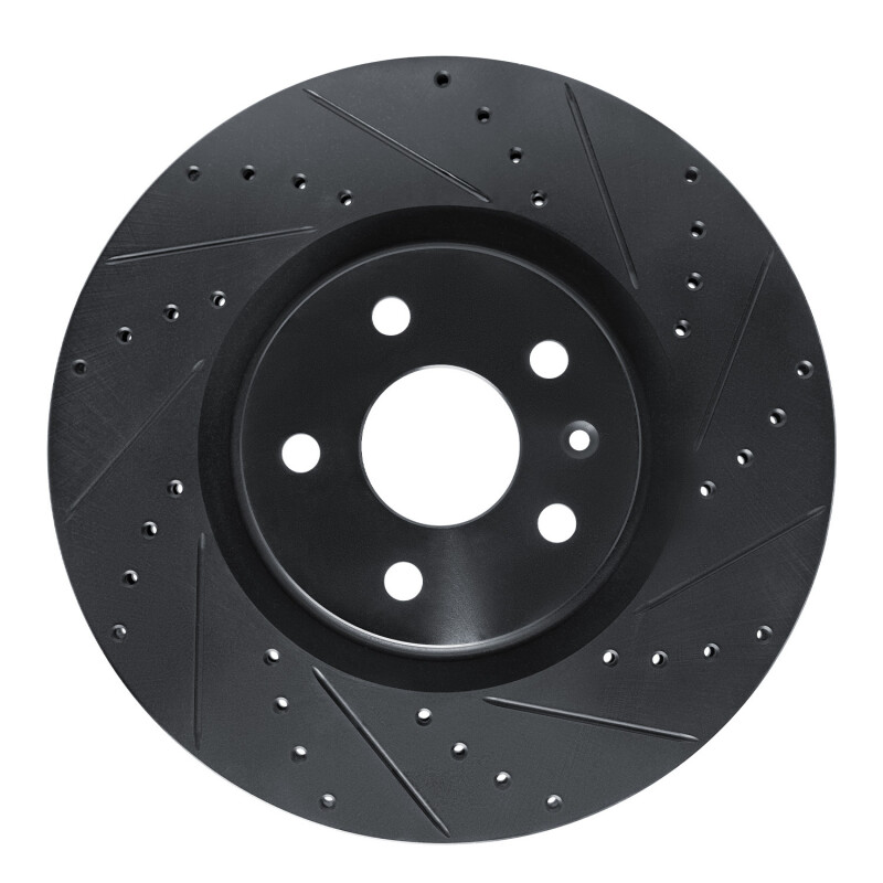 Picture of R1 13-19 Buick Regal Front Right Drilled & Slotted Black Brake Rotor