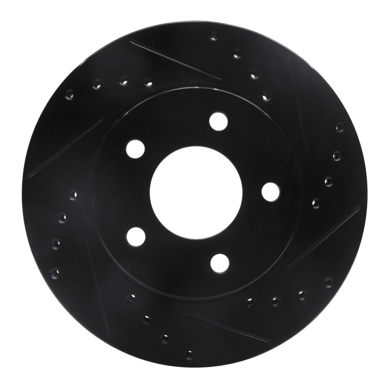 Picture of R1 01-07 Buick Rendezvous Front Right Drilled & Slotted Black Brake Rotor