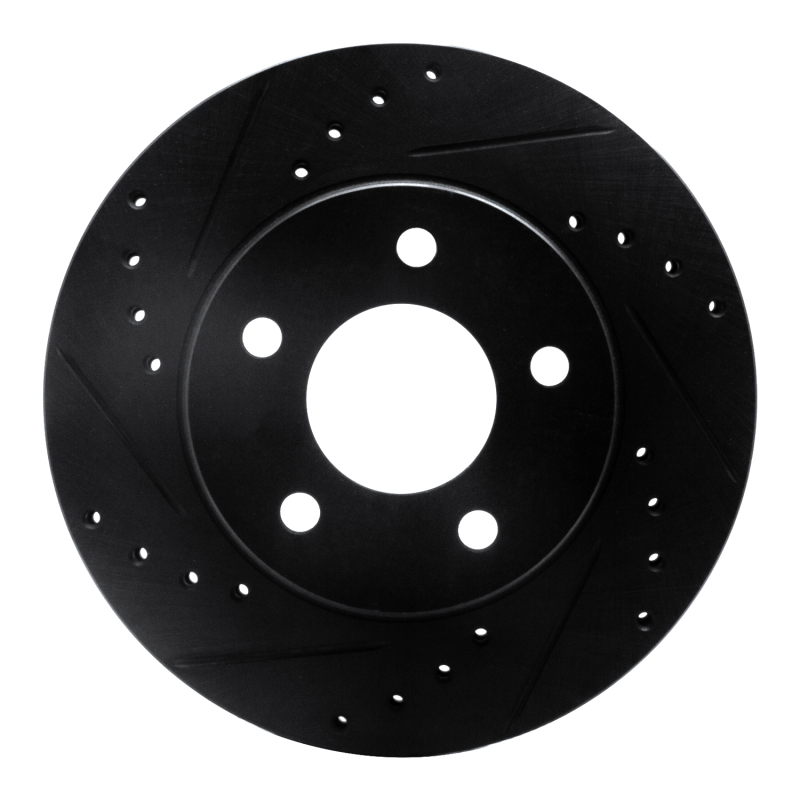 Picture of R1 01-07 Buick Rendezvous Front Left Drilled & Slotted Black Brake Rotor