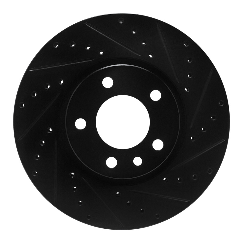 Picture of R1 97-01 Cadillac CATERA Front Right Drilled & Slotted Black Brake Rotor