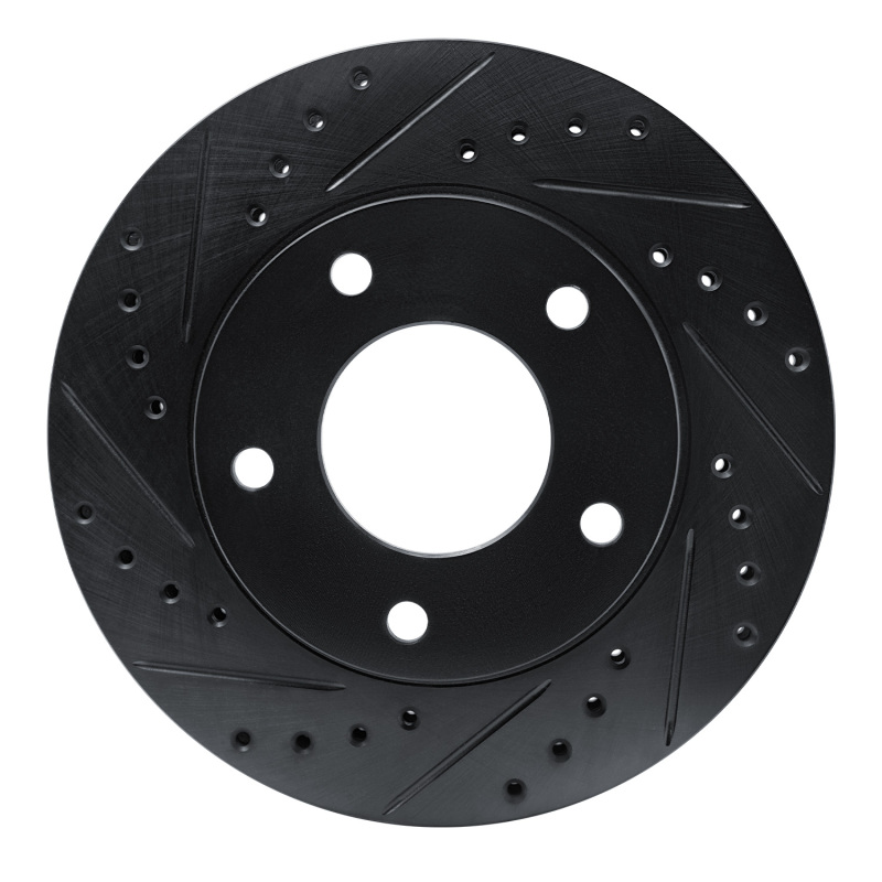 Picture of R1 69-78 Cadillac Eldorado Front/Rear Left Drilled & Slotted Black Brake Rotor