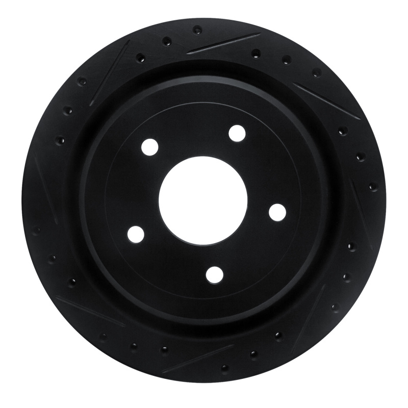 Picture of R1 97-13 Cadillac XLR Rear Left Drilled & Slotted Black Brake Rotor