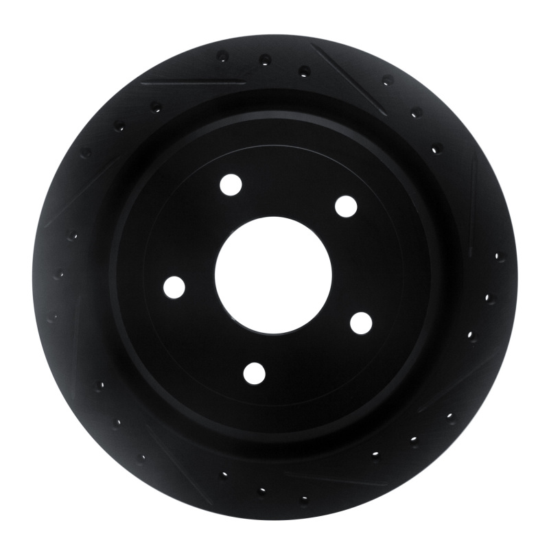 Picture of R1 97-13 Cadillac XLR Rear Right Drilled & Slotted Black Brake Rotor