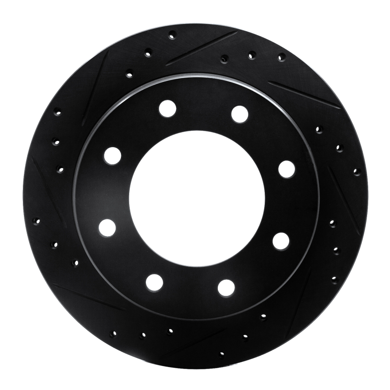 Picture of R1 00-11 Cadillac DTS Rear Left Drilled & Slotted Black Brake Rotor