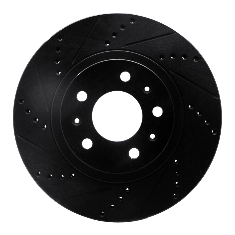 Picture of R1 03-07 Cadillac CTS Front Left Drilled & Slotted Black Brake Rotor