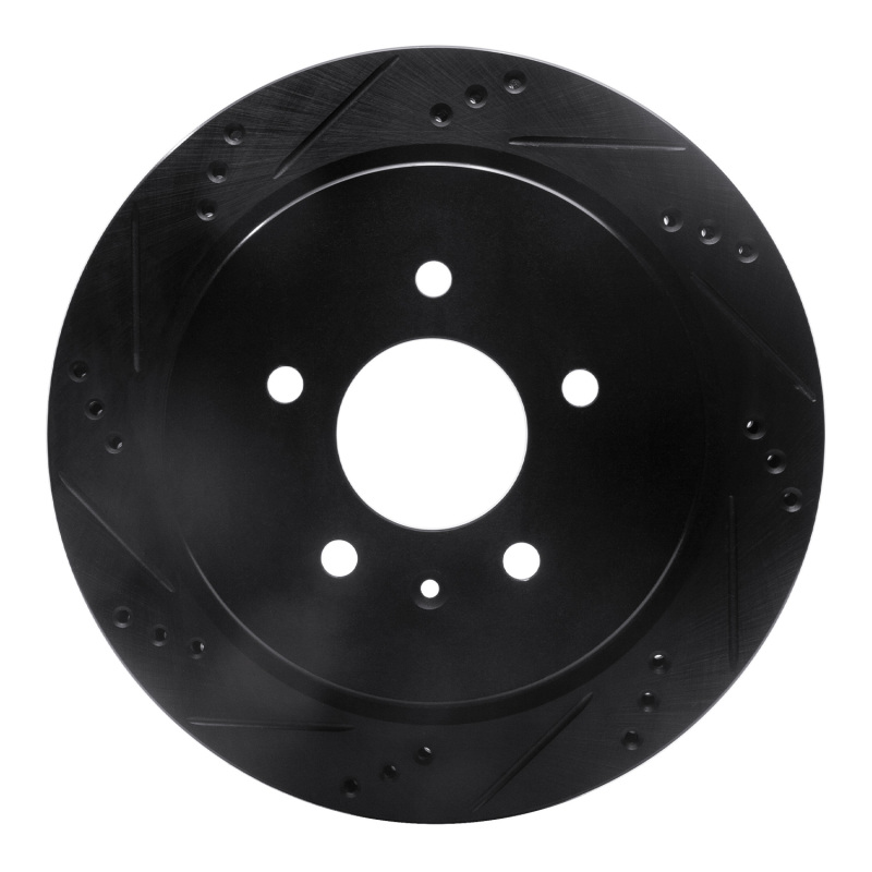 Picture of R1 03-11 Cadillac CTS Rear Left Drilled & Slotted Black Brake Rotor