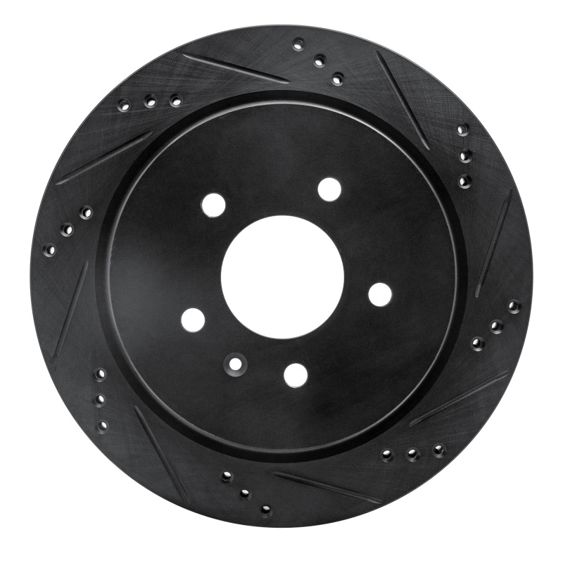 Picture of R1 03-11 Cadillac STS Rear Right Drilled & Slotted Black Brake Rotor