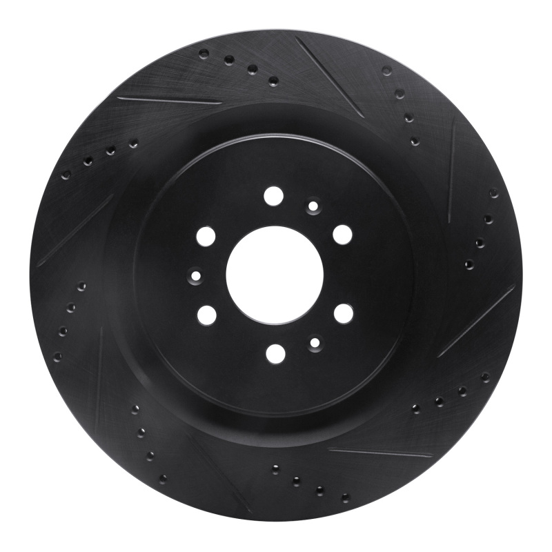 Picture of R1 04-11 Cadillac CTS Rear Right Drilled & Slotted Black Brake Rotor