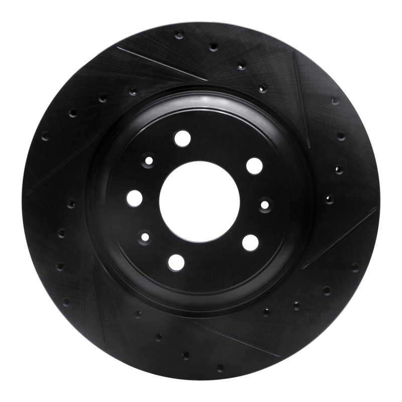 Picture of R1 04-08 Cadillac CTS Front Right Drilled & Slotted Black Brake Rotor