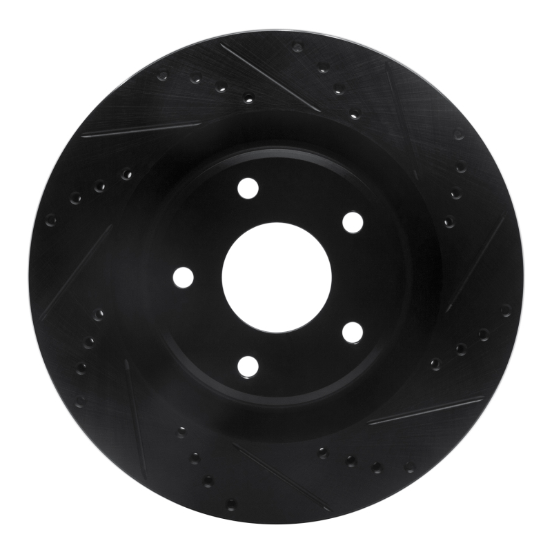 Picture of R1 05-13 Cadillac XLR Front Right Drilled & Slotted Black Brake Rotor