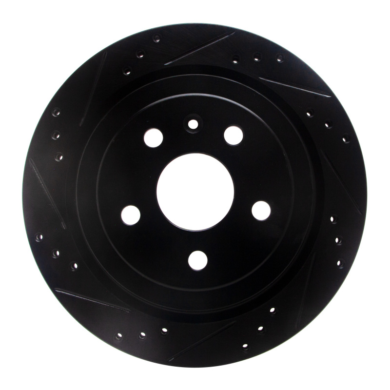 Picture of R1 08-19 Cadillac CTS Rear Left Drilled & Slotted Black Brake Rotor