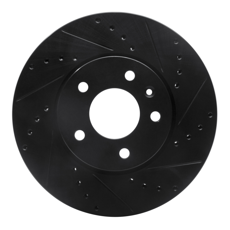 Picture of R1 13-25 Cadillac CT4 Front Right Drilled & Slotted Black Brake Rotor