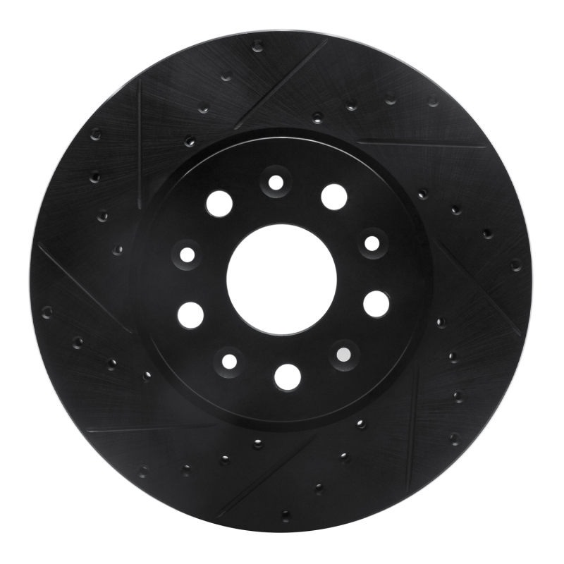 Picture of R1 14-20 Cadillac CTS Front Left Drilled & Slotted Black Brake Rotor