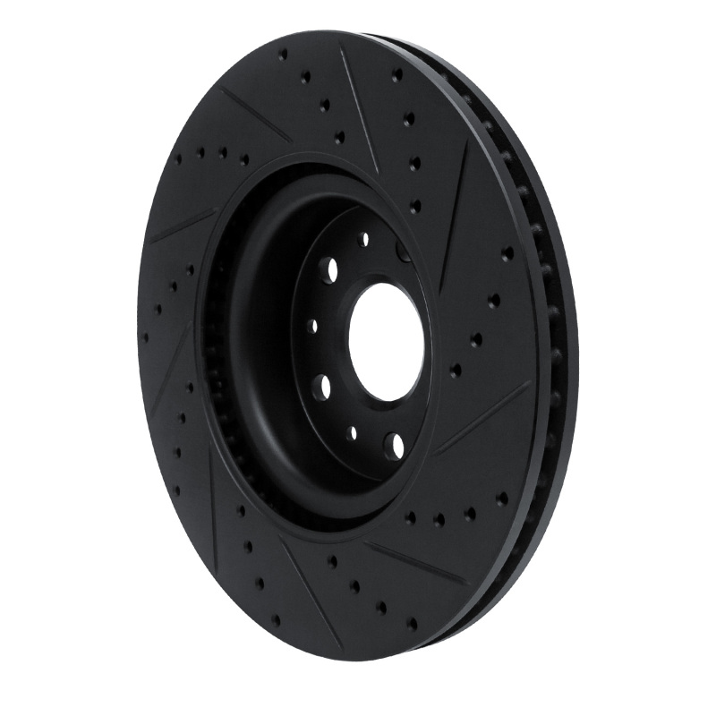 Picture of R1 14-25 Cadillac CTS Front Left Drilled & Slotted Black Brake Rotor