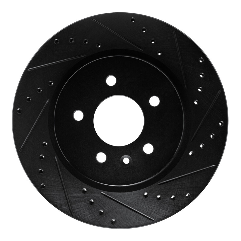 Picture of R1 16-20 Buick Regal Sportback Rear Right Drilled & Slotted Black Brake Rotor