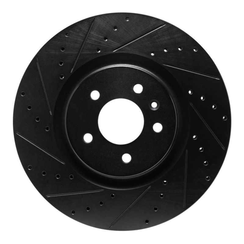 Picture of R1 16-20 Buick Regal Sportback Front Left Drilled & Slotted Black Brake Rotor
