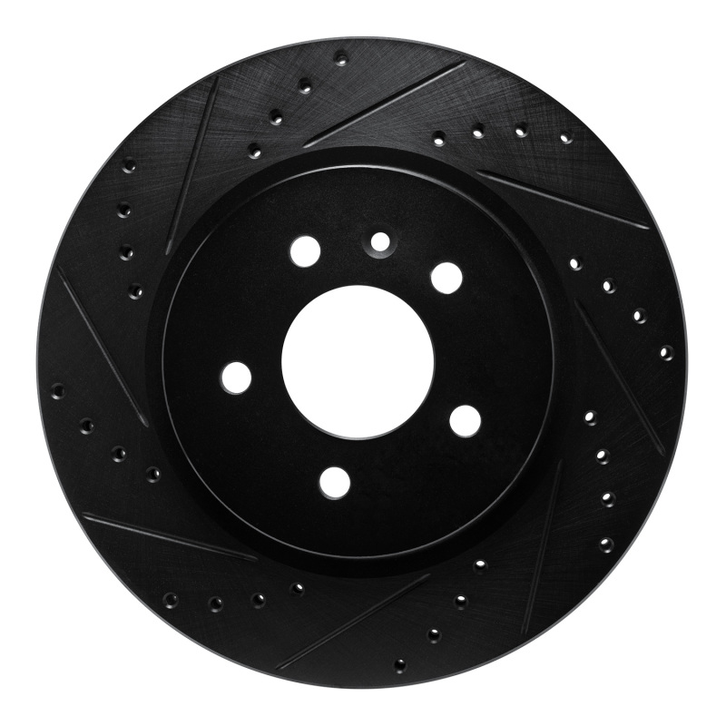 Picture of R1 16-20 Buick Regal Sportback Rear Left Drilled & Slotted Black Brake Rotor