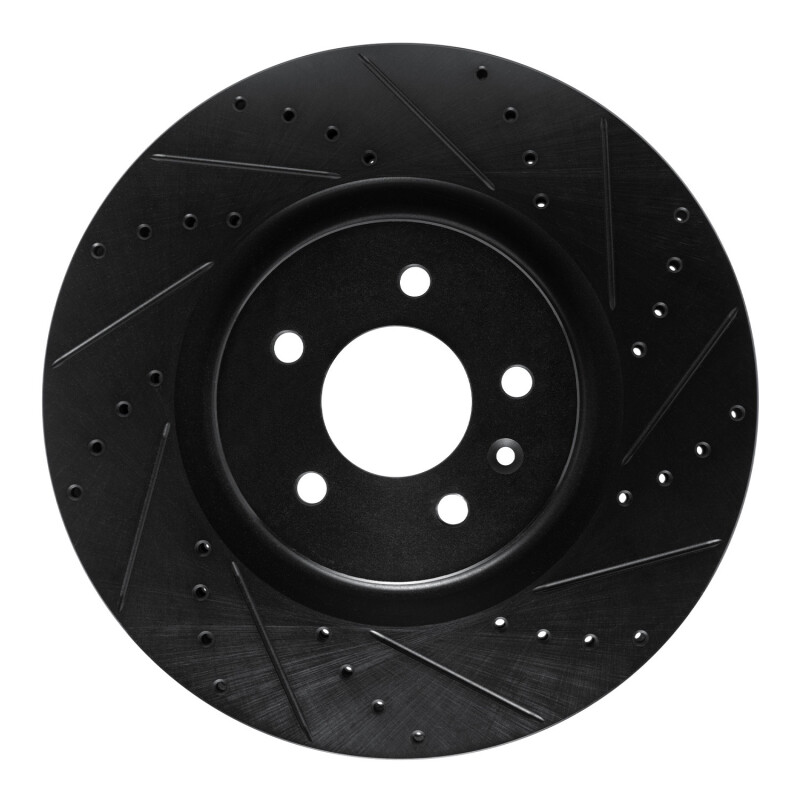 Picture of R1 16-20 Buick Regal Sportback Front Right Drilled & Slotted Black Brake Rotor