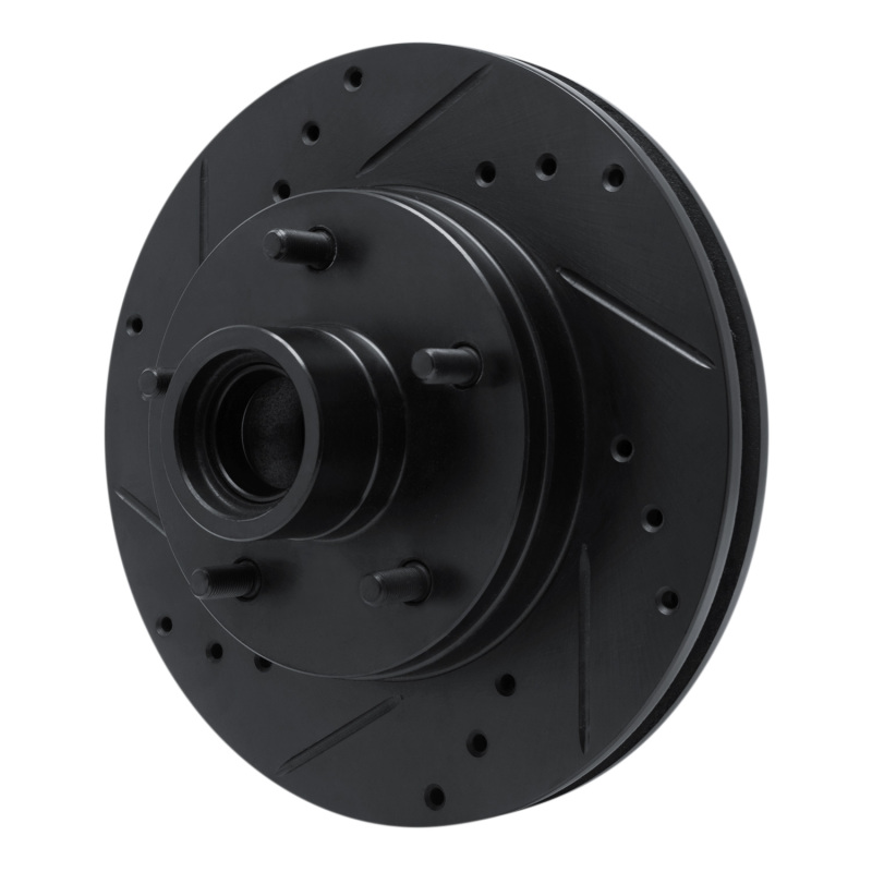 Picture of R1 78-78 Buick Regal Front Left Drilled & Slotted Black Brake Rotor