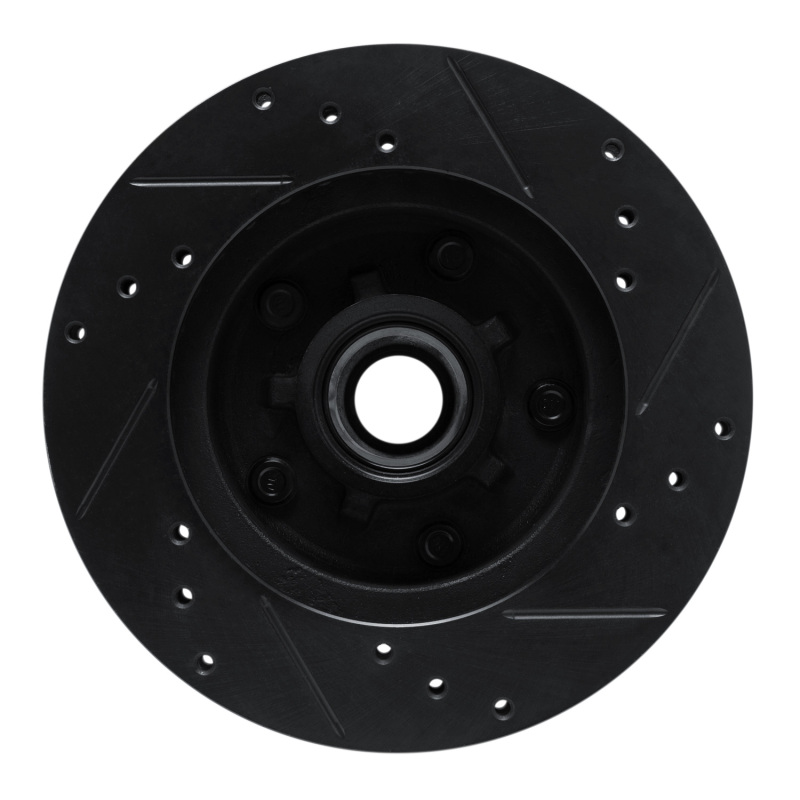 Picture of R1 78-78 Buick Regal Front Left Drilled & Slotted Black Brake Rotor