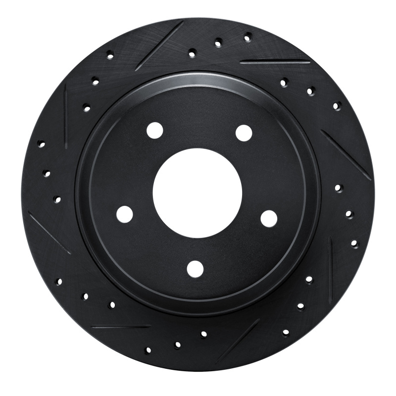 Picture of R1 84-87 Chevrolet Corvette Front Left Drilled & Slotted Black Brake Rotor