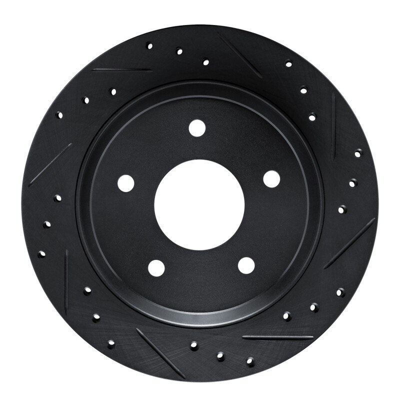 Picture of R1 84-87 Chevrolet Corvette Front Right Drilled & Slotted Black Brake Rotor