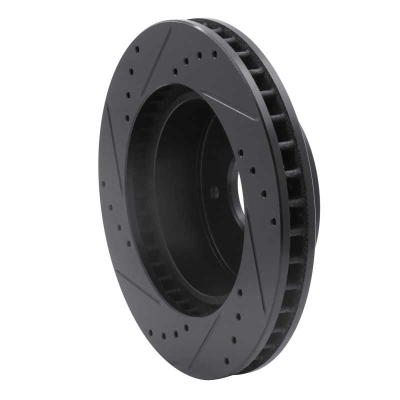 Picture of R1 63-82 Chevrolet Corvette Front Right Drilled & Slotted Black Brake Rotor