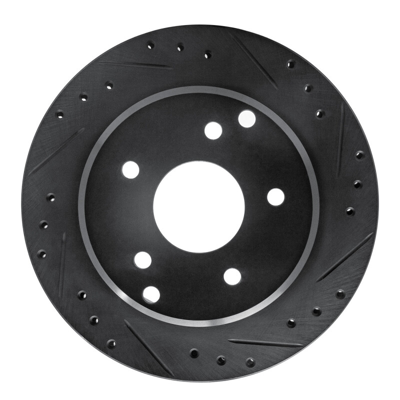 Picture of R1 84-87 Chevrolet Corvette Rear Right Drilled & Slotted Black Brake Rotor