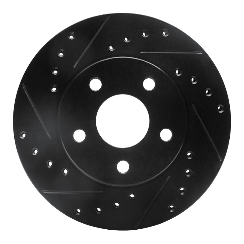 Picture of R1 85-91 Buick Skylark Front Left Drilled & Slotted Black Brake Rotor