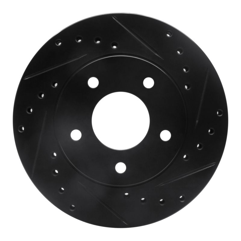 Picture of R1 88-96 Buick Regal Front Right Drilled & Slotted Black Brake Rotor