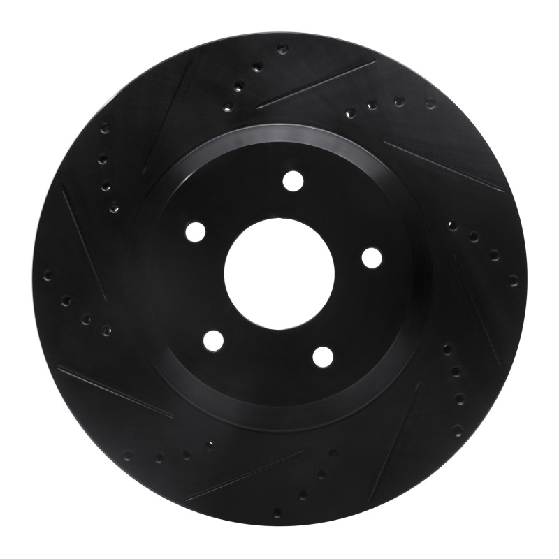 Picture of R1 88-96 Chevrolet Corvette Right Front Drilled & Slotted Black Brake Rotor