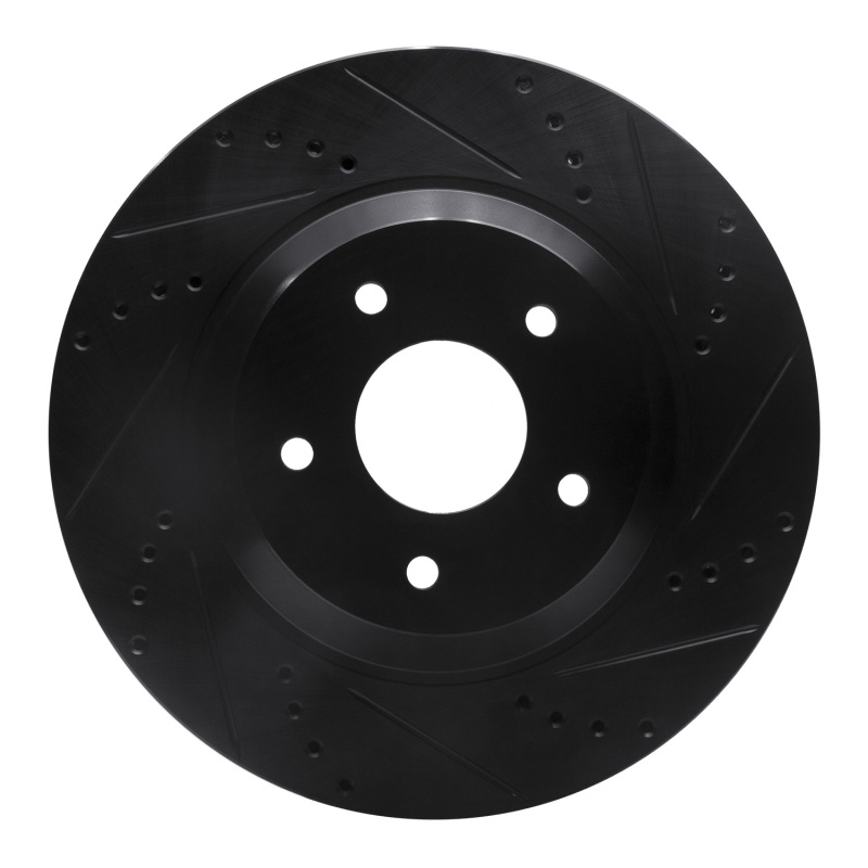 Picture of R1 88-96 Chevrolet Corvette Left Front Drilled & Slotted Black Brake Rotor
