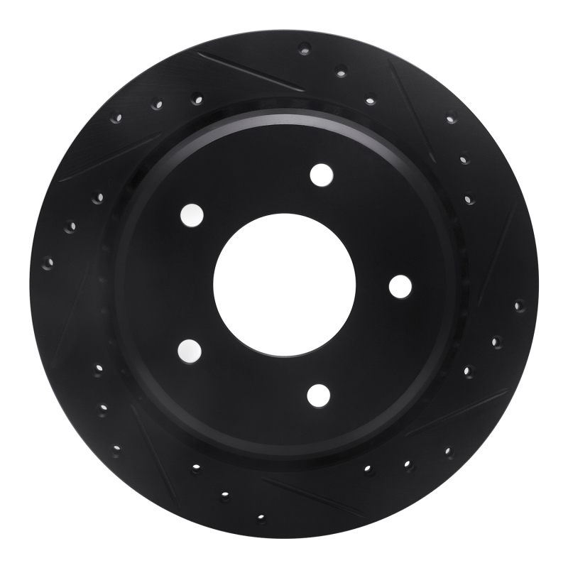 Picture of R1 94-96 Chevrolet Impala Rear Right Drilled & Slotted Black Brake Rotor