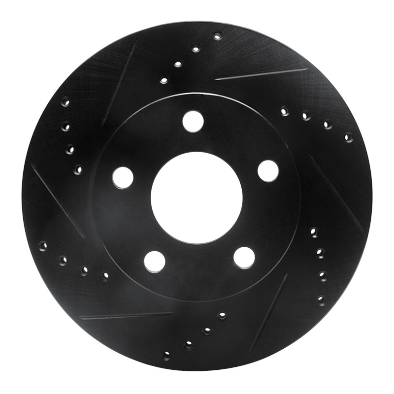 Picture of R1 97-05 Chevrolet Classic Front Left Drilled & Slotted Black Brake Rotor