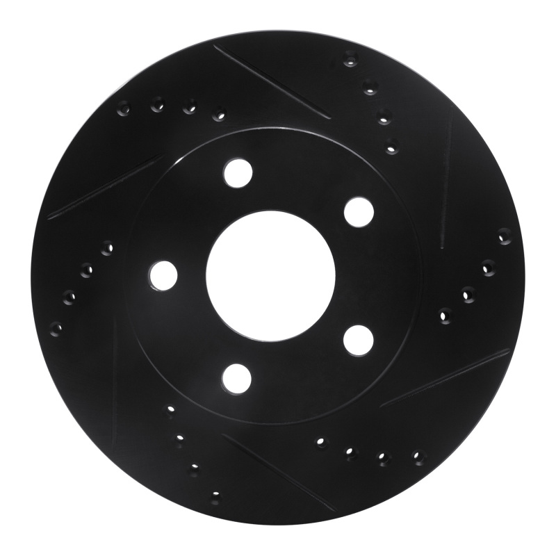 Picture of R1 97-05 Chevrolet Classic Front Right Drilled & Slotted Black Brake Rotor
