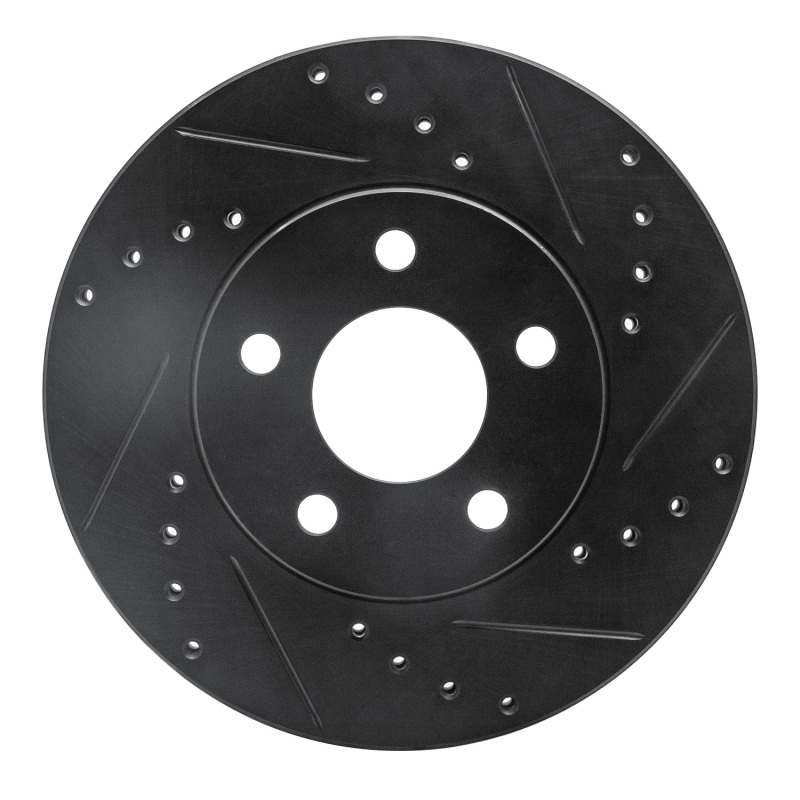 Picture of R1 04-08 Chevrolet Malibu Front Right Drilled & Slotted Black Brake Rotor