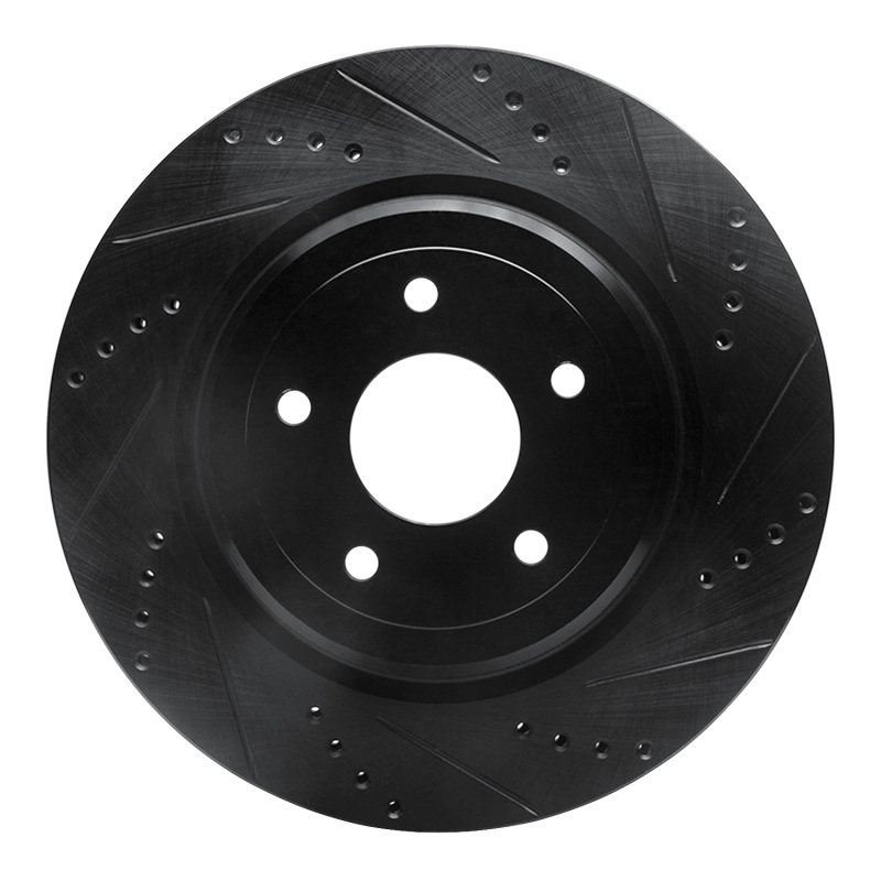 Picture of R1 06-13 Chevrolet Corvette Rear Right Drilled & Slotted Black Brake Rotor